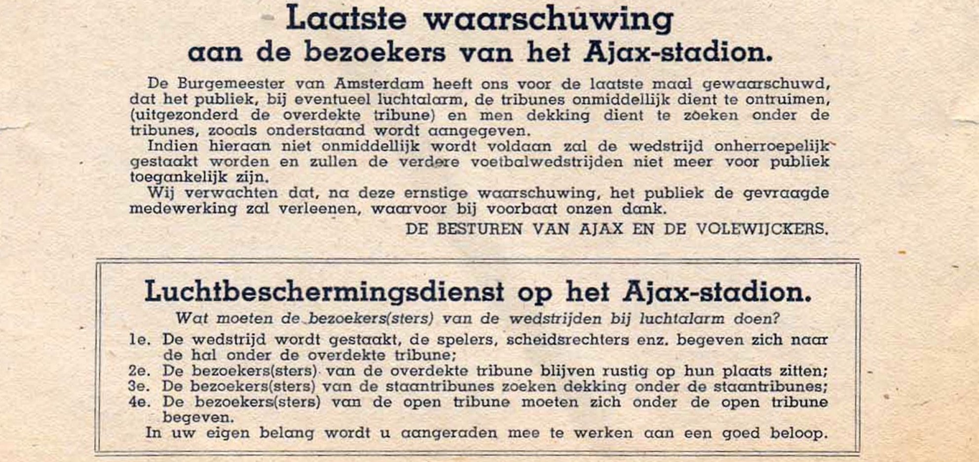 Uit: Officieel Programma Ajax-stadion.