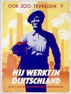 Poster to recruit men to work in Germany.