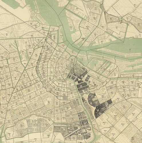 This map was made by Amsterdam public officials in January 1941 on the instructions of the occupiers. Each dot represents ten Jewish inhabitants. Of the 140,000 Dutch Jews, about 80,000 lived in Amsterdam. (On loan from the NIOD)