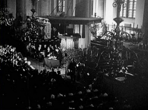 Professor T. Goedewaagen in de Westerkerk, 1941.