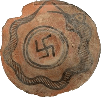 Swastika op een schaal van de Indusbeschaving.