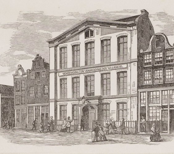 Het gebouw aan de Elandstraat in Amsterdam waar zowel Anna Bergendahl als Frits Moquette met hun verenigingen samenkomen.