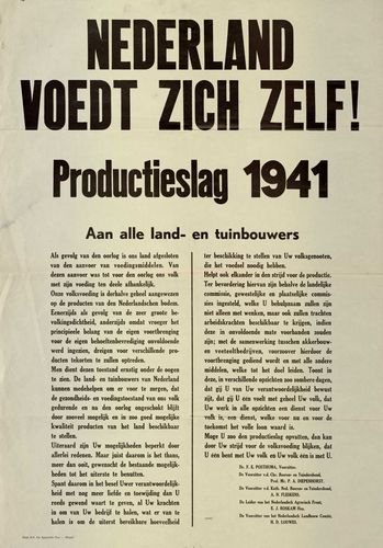 Affiche gericht aan de land- en tuinbouwers t.b.v. een goede en gezonde voedselproductie.