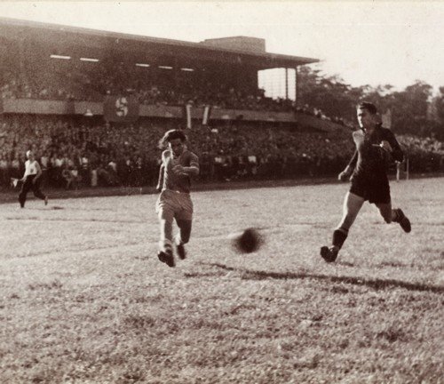 Nederland-Tsjechië (3-4) in Berlijn, 6 augustus 1944.