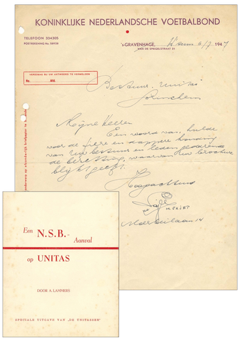 Boekje uit 1947 over het verzet van Unitas en een reactie daarop van de KNVB.