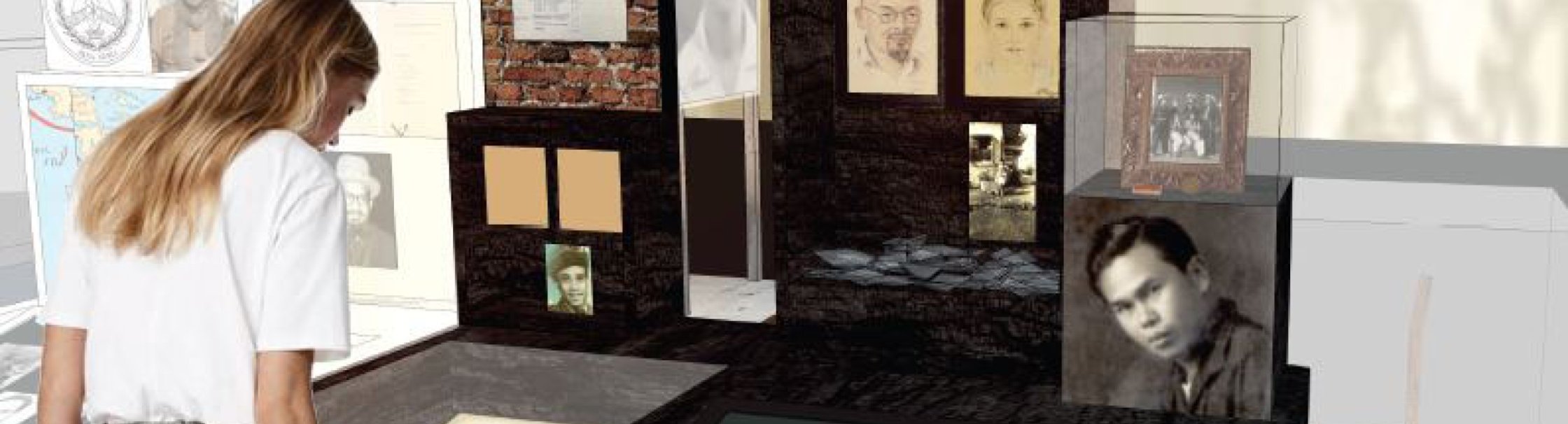 Visitor in the exhiition